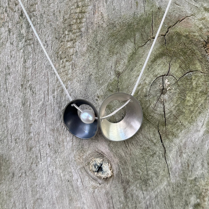 Side by side periwinkle necklace