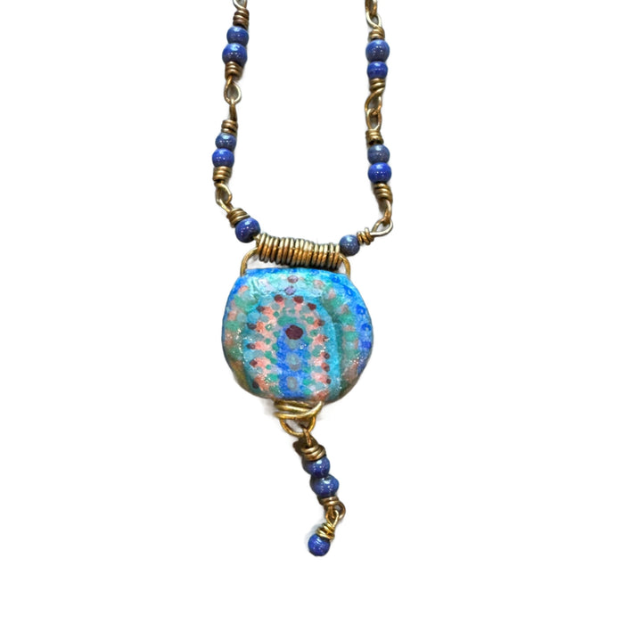 Rufus whistler painted beaded necklace