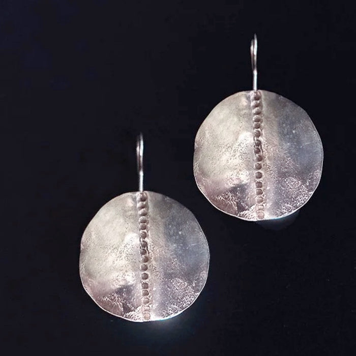 Ihu beaten disc earrings