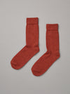 Francie possum merino socks in amber, ribbed cuff, crew length