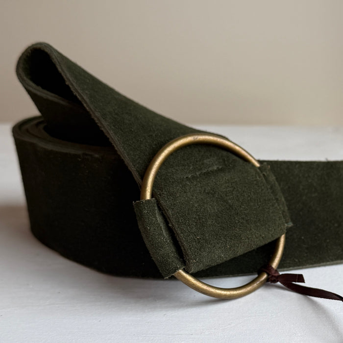 Wide slouchy belt | suede