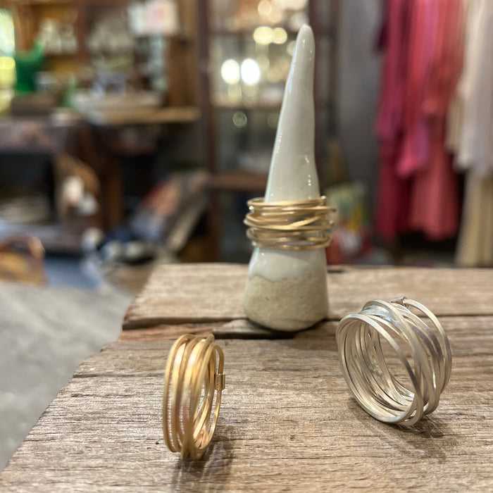 Gold micro coil ring