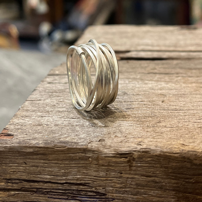 Silver coil ring