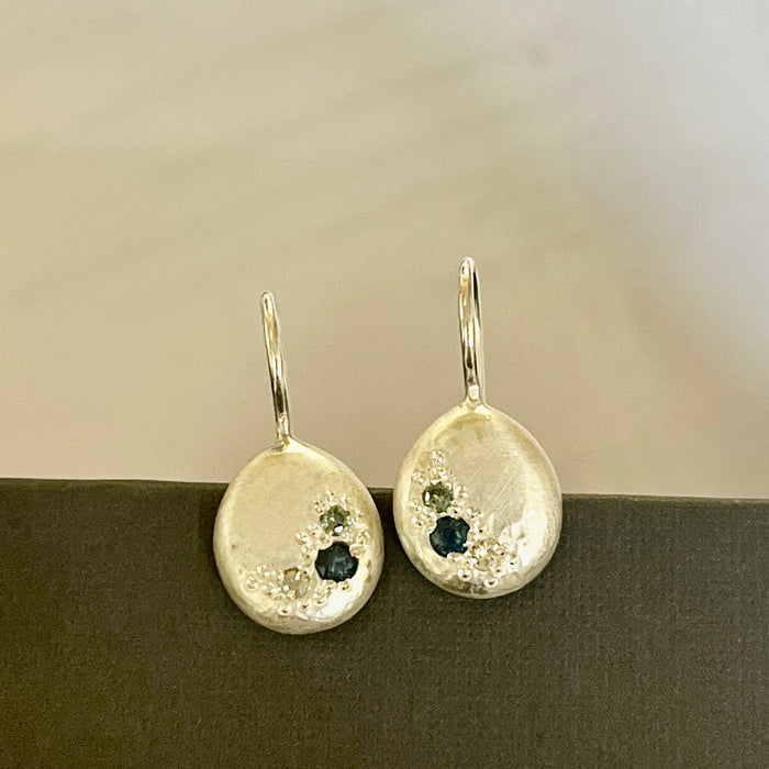 Silver glimmer drop earrings