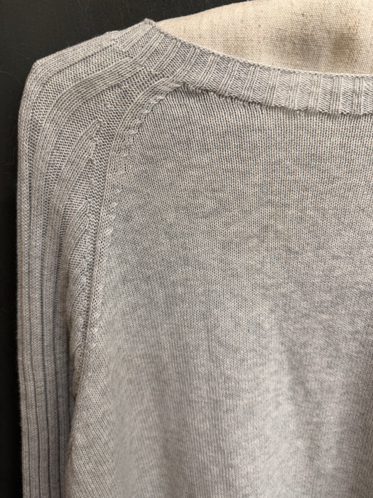 Cotton raglan ribbed sleeve knit