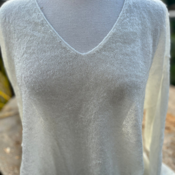 Mohair V neck long sweater