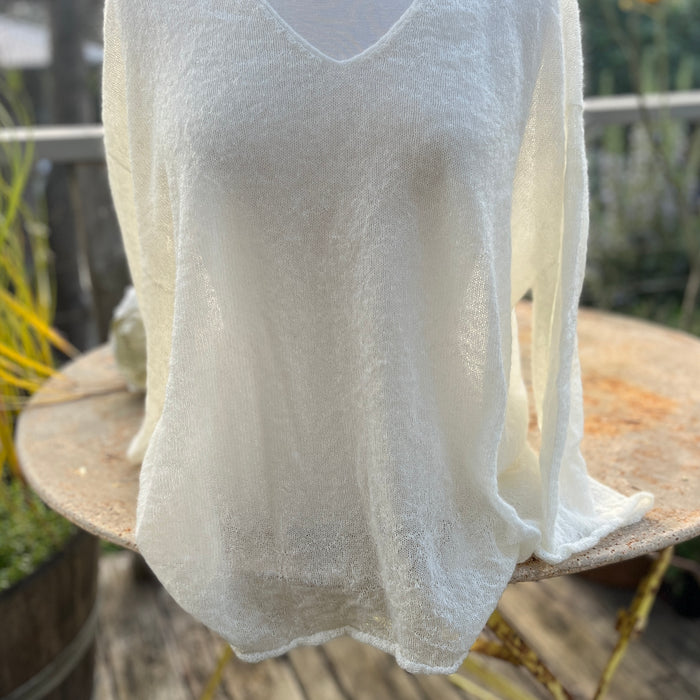 Mohair V neck long sweater