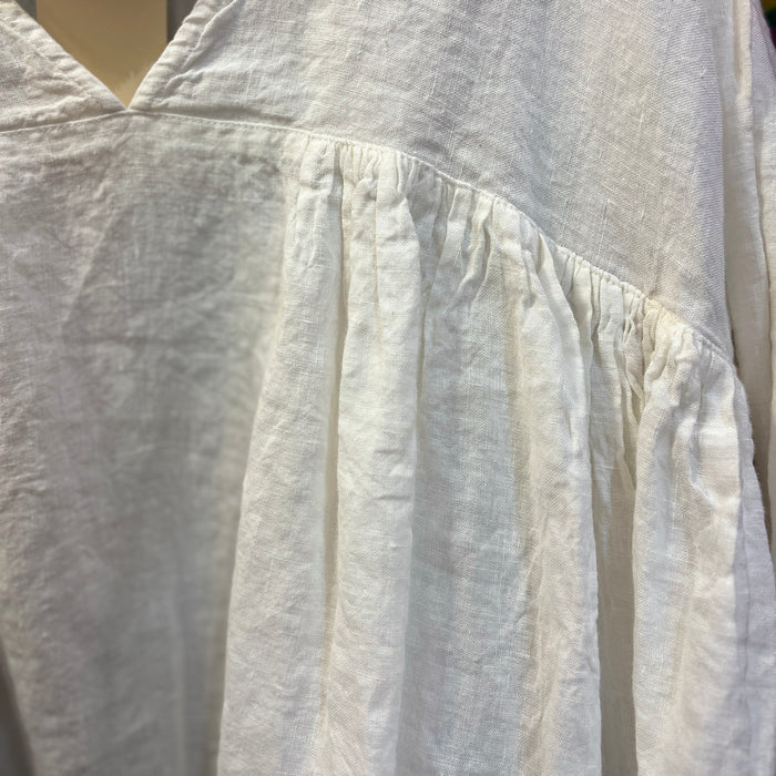White linen smock top | short dress
