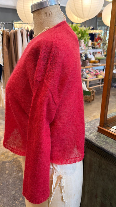 Cropped mohair v neck jumper | Luna