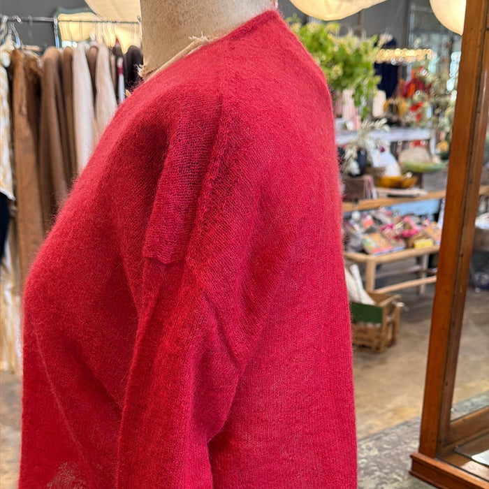 Cropped mohair v neck jumper | Luna