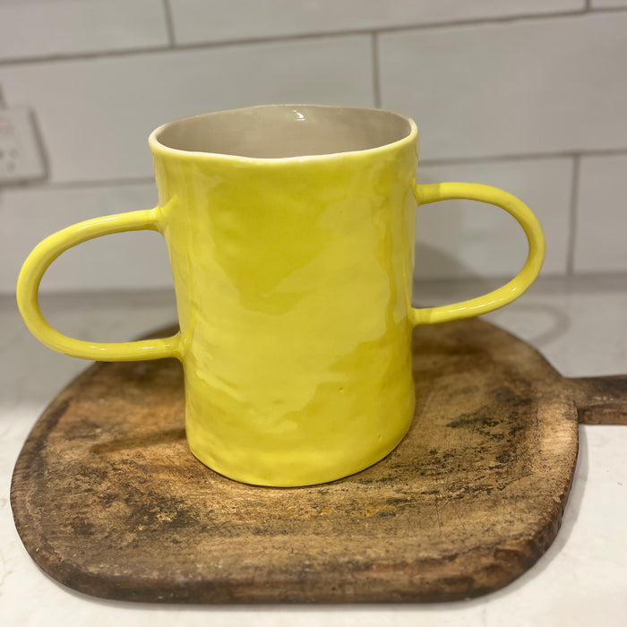 Medium glazed vase | yellow