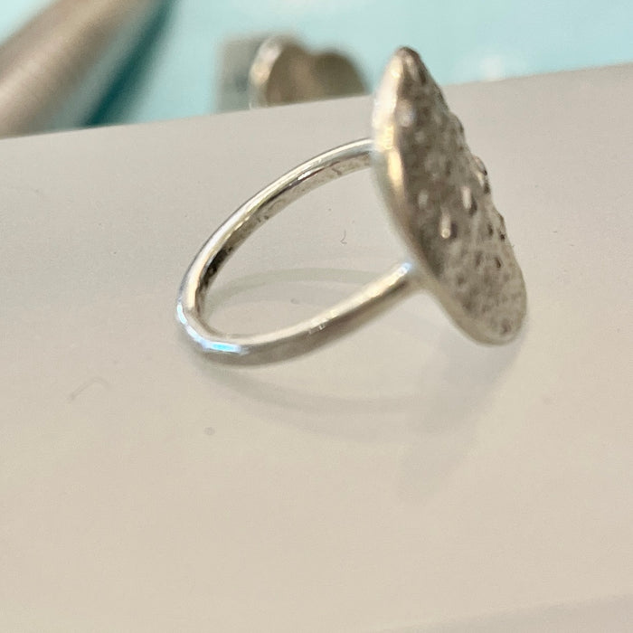 Silver urchin coin ring