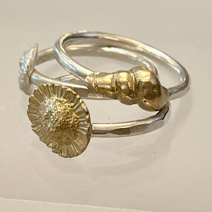 Brass seaside daisy ring