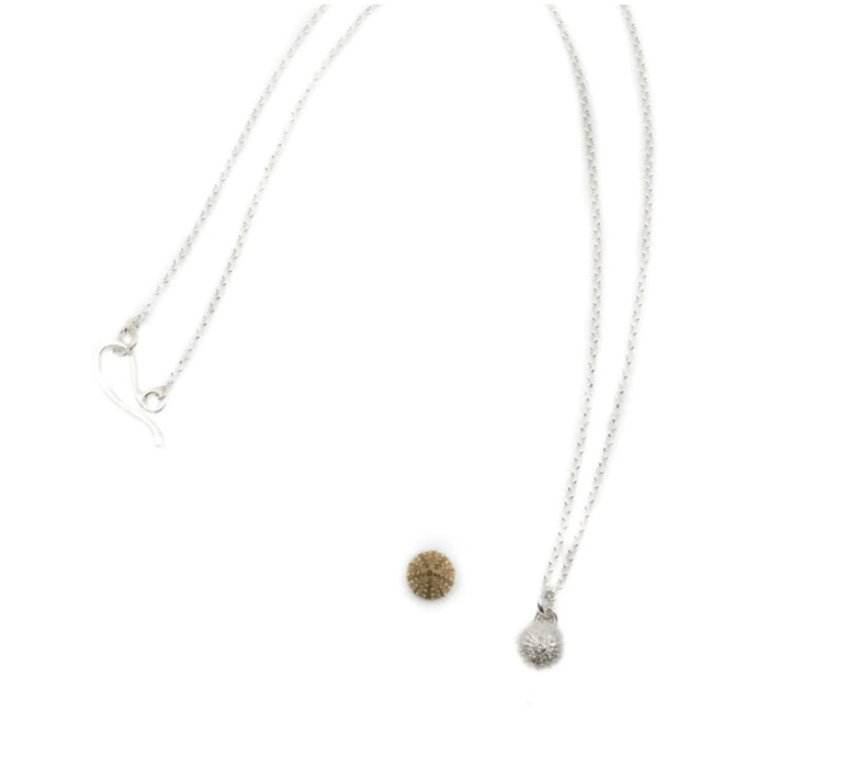 Petite silver urchin necklace