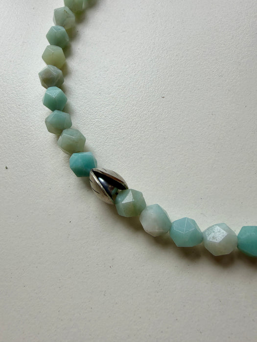 Faceted amazonite beaded necklace