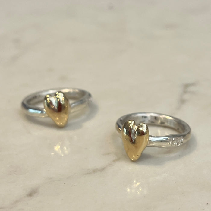 Solid gold heart ring