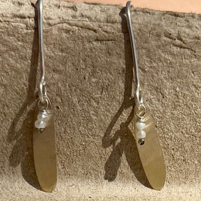 Petite gold and pearl earrings