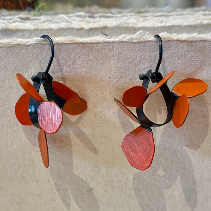 Wattle earrings in orange