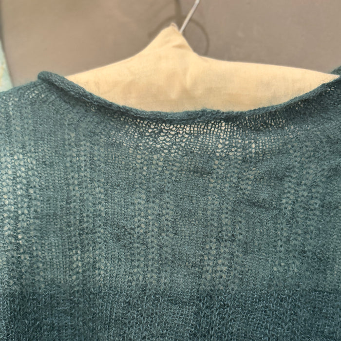 Mohair lace rib sweater