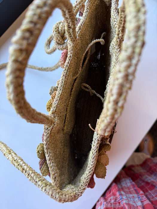 Petal power raffia tote
