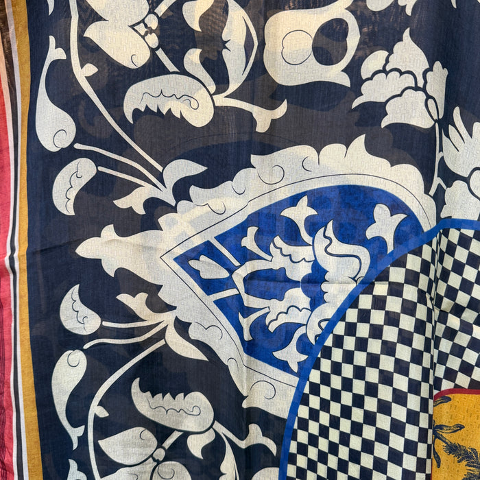Silk square scarves in multi print