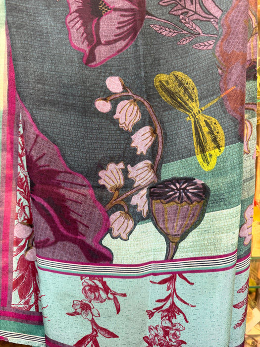 Silk square scarves in multi print
