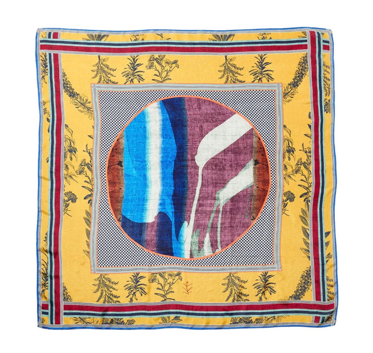 Silk square scarves in multi print