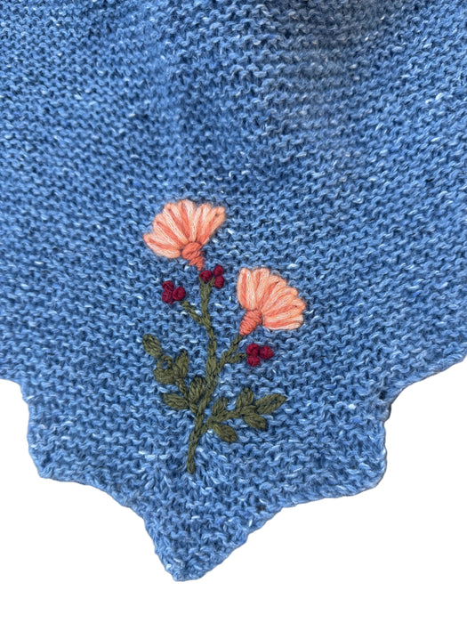 Triangle scarf / shawl with embroidery