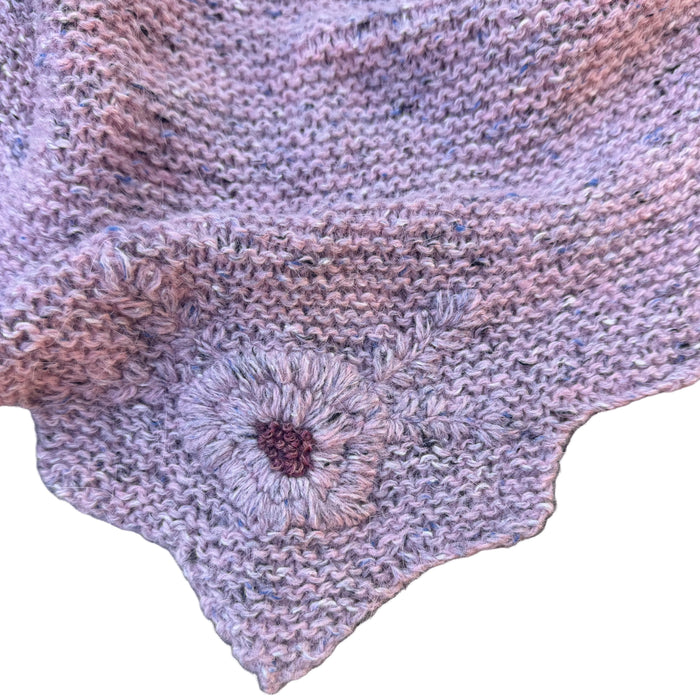 Triangle scarf / shawl with embroidery