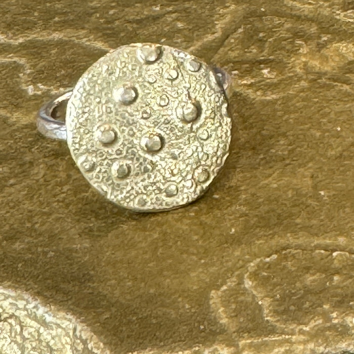 Brass urchin coin ring