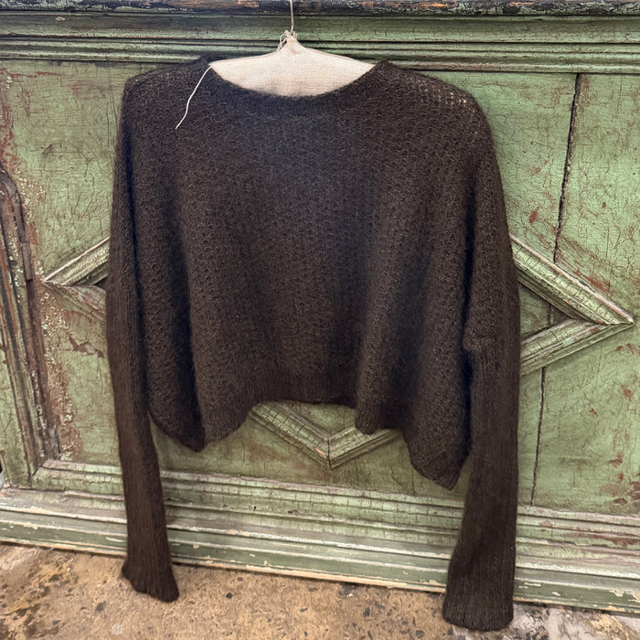 Waffle crop knit in mohair