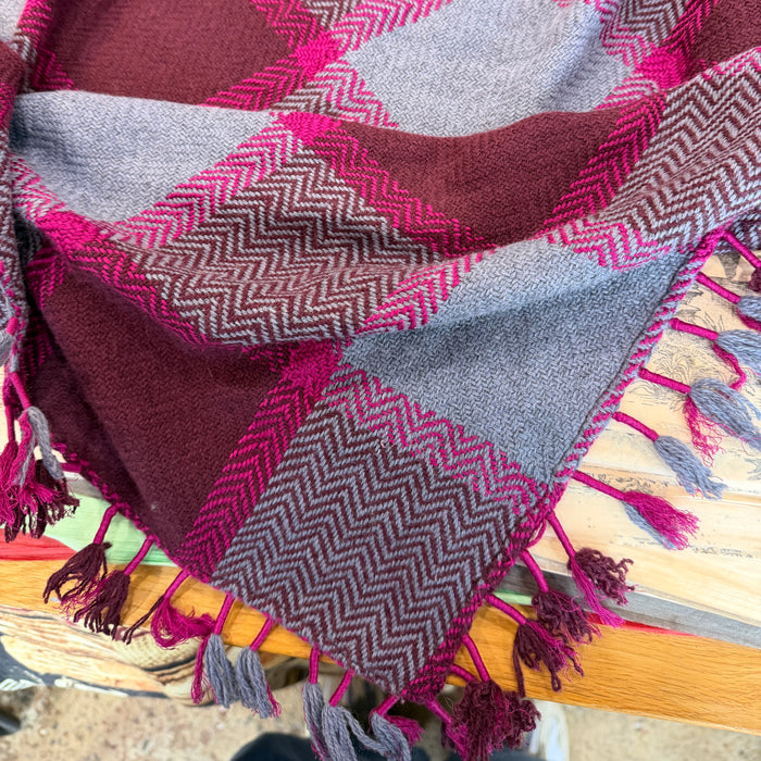 Fine wool plaid scarf