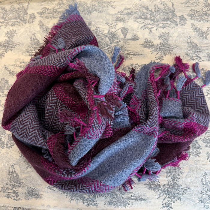 Fine wool plaid scarf