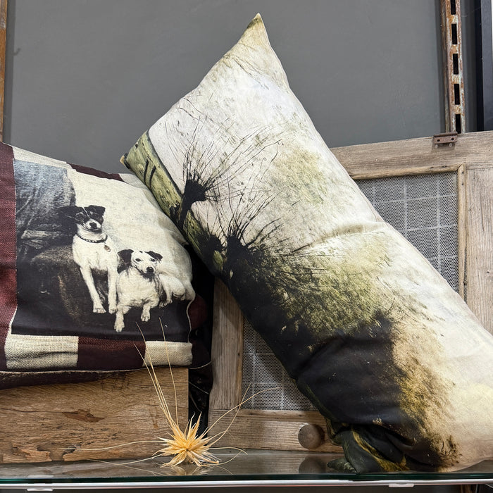 Digitally printed linen cushions