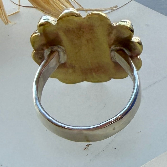 Silver & brass cameo ring
