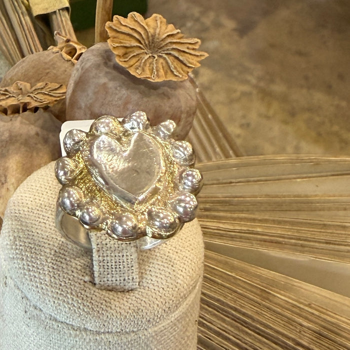 Silver & brass cameo ring