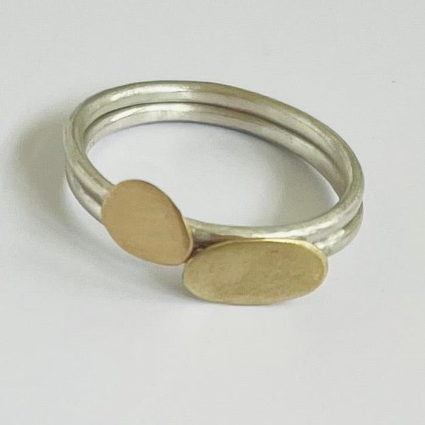 Petite gold and silver ring
