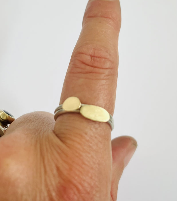 Petite gold and silver ring