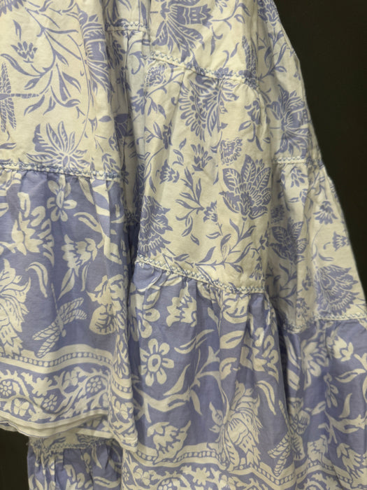 Blue heron cotton midi skirt
