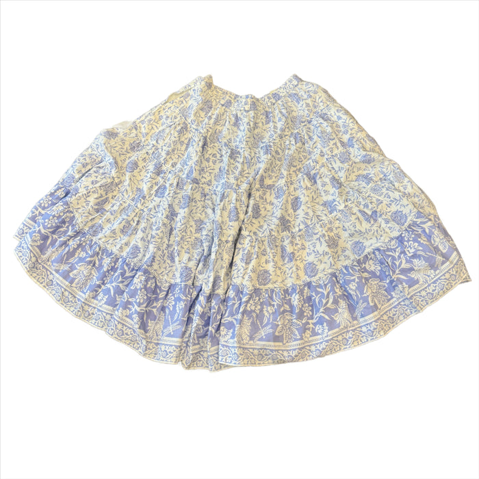 Blue heron cotton midi skirt