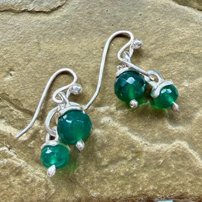 Seaweed onyx stone earrings