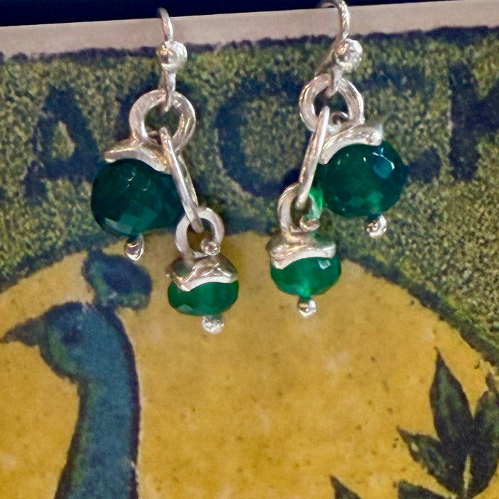 Seaweed onyx stone earrings