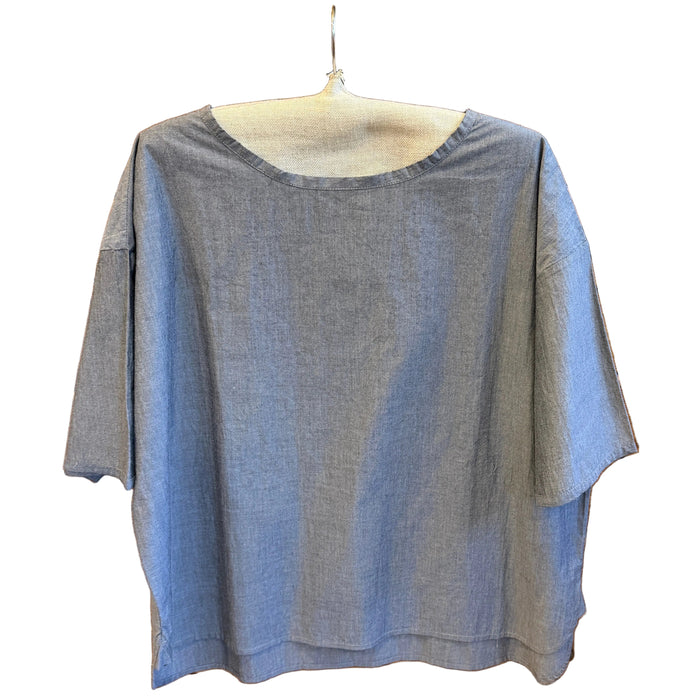 Cotton s/s boxy blouse