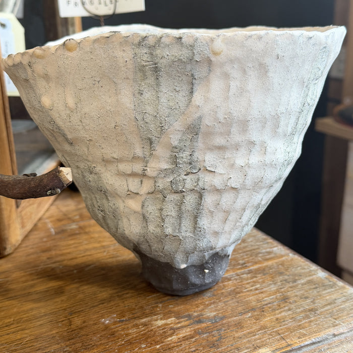 Glazed conical vessel