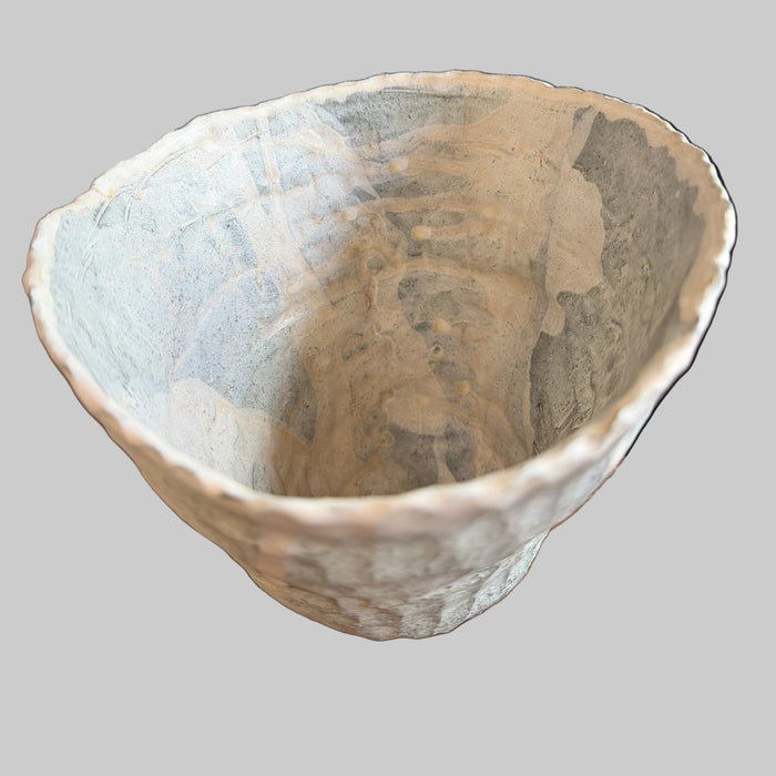 Glazed conical vessel