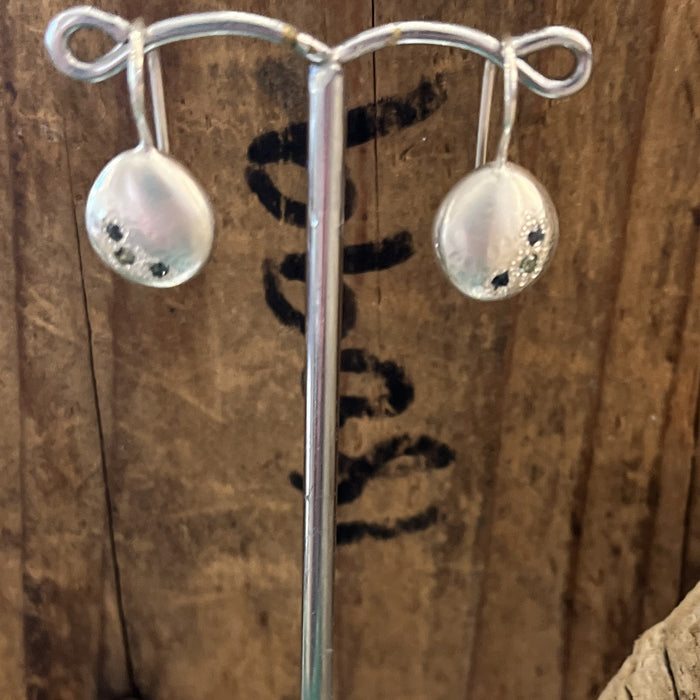 Silver glimmer drop earrings