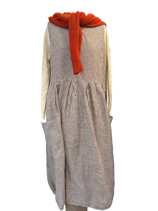 Robe chasuble en vichy de lin