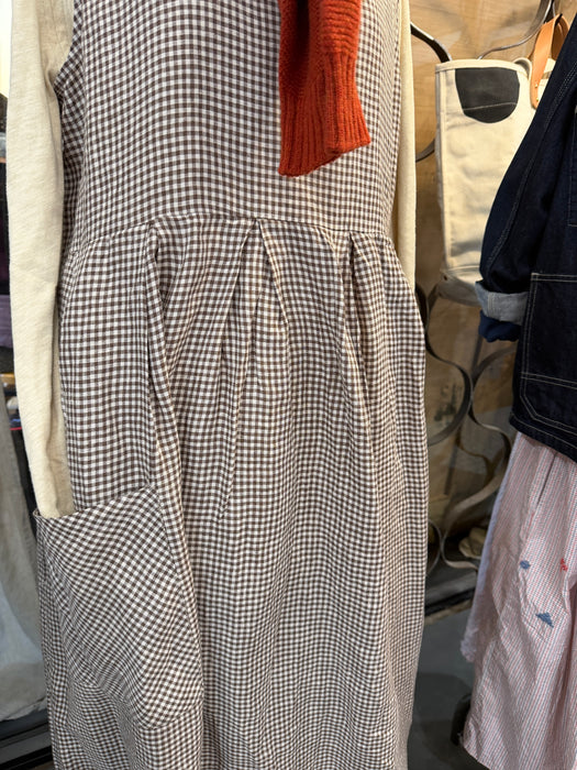 Robe chasuble en vichy de lin