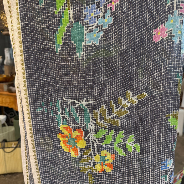 Linen and cotton shawl wrap