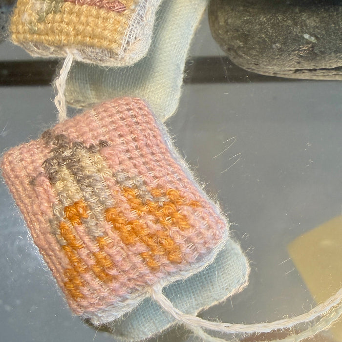 Embroidered square necklace